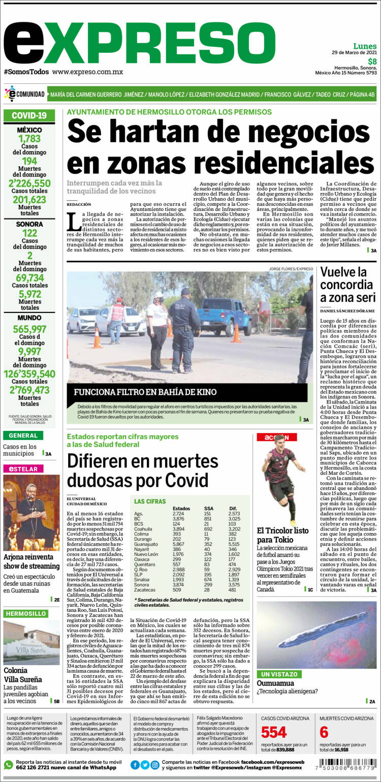 Portada de Expreso (Mexico)