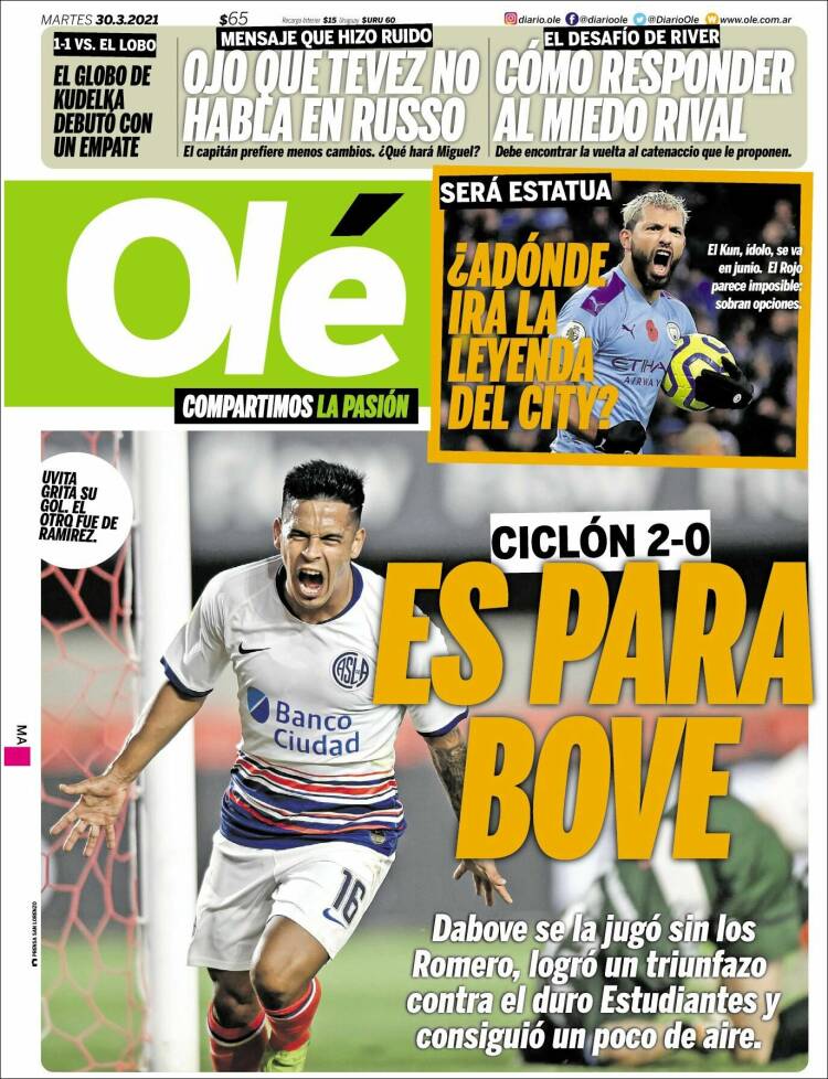 Portada de Olé (Argentina)