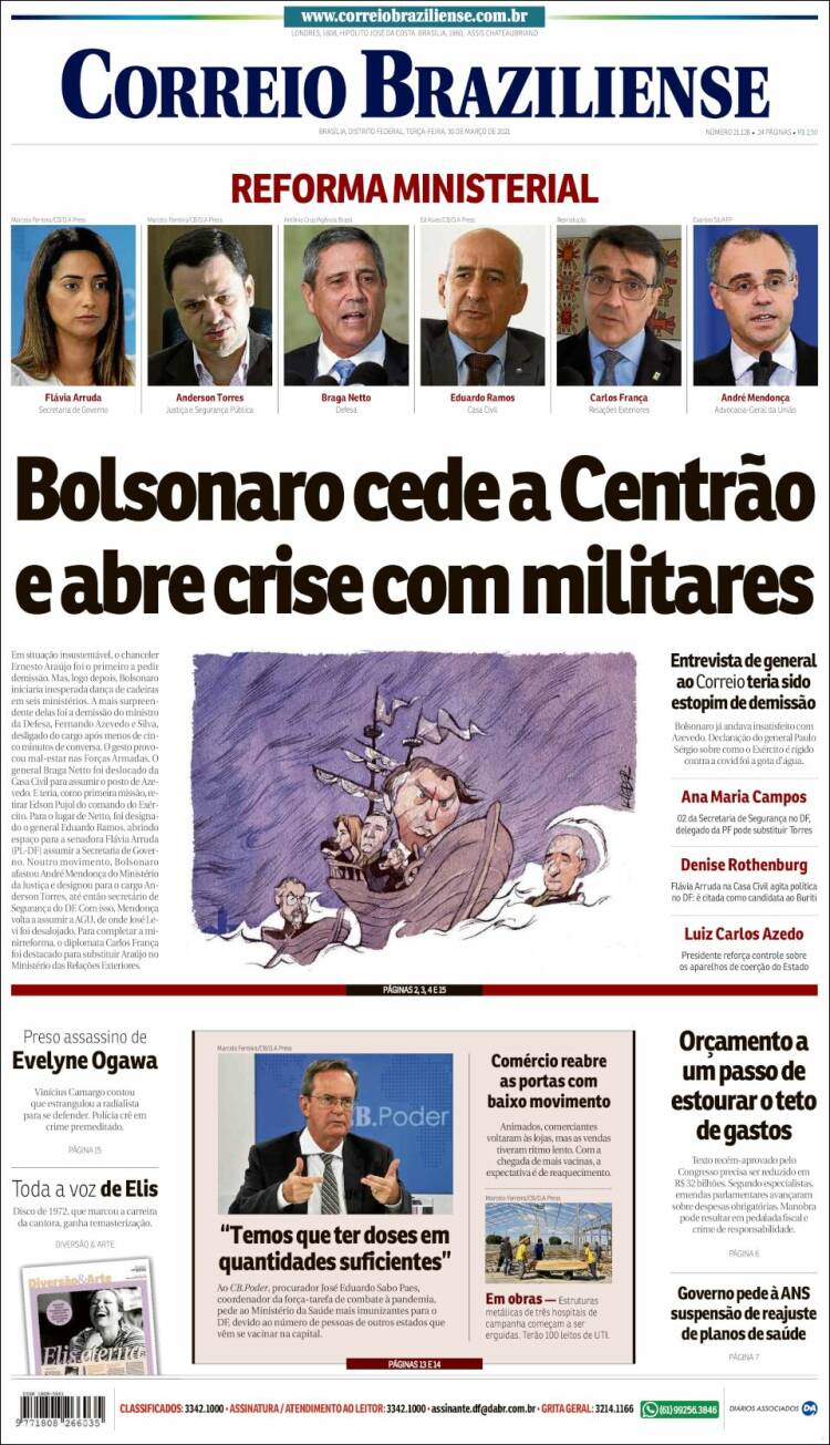 Portada de Correio Braziliense (Brasil)