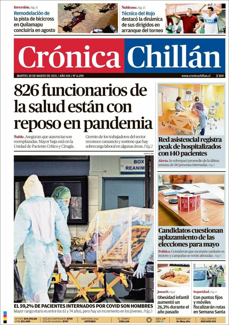Portada de Crónica Chillán (Chile)