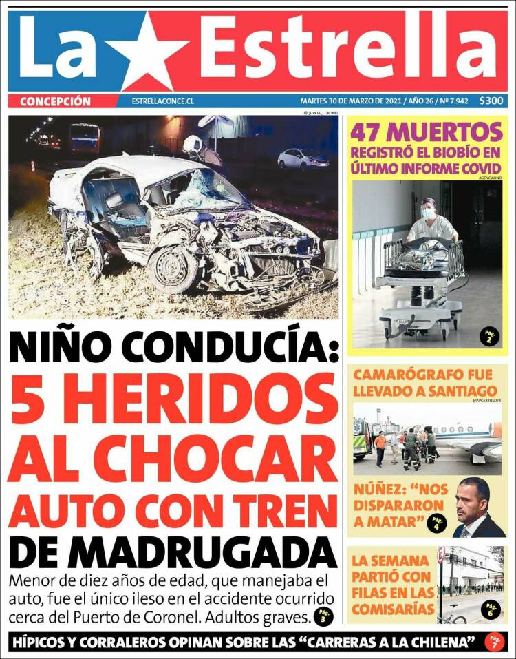 Portada de La Estrella de Concepción (Chile)