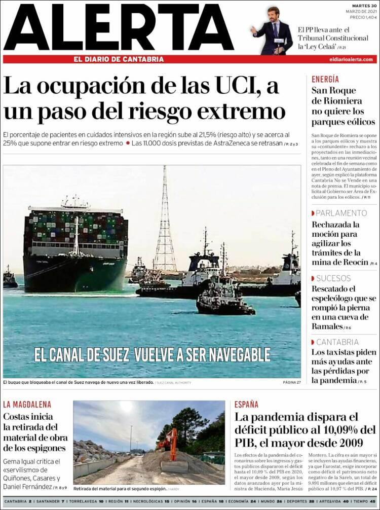 Portada de Alerta - El Diario de Cantabria (Espa&ntilde;a)