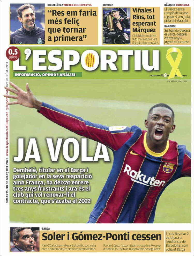 Portada de L'Esportiu (Espa&ntilde;a)