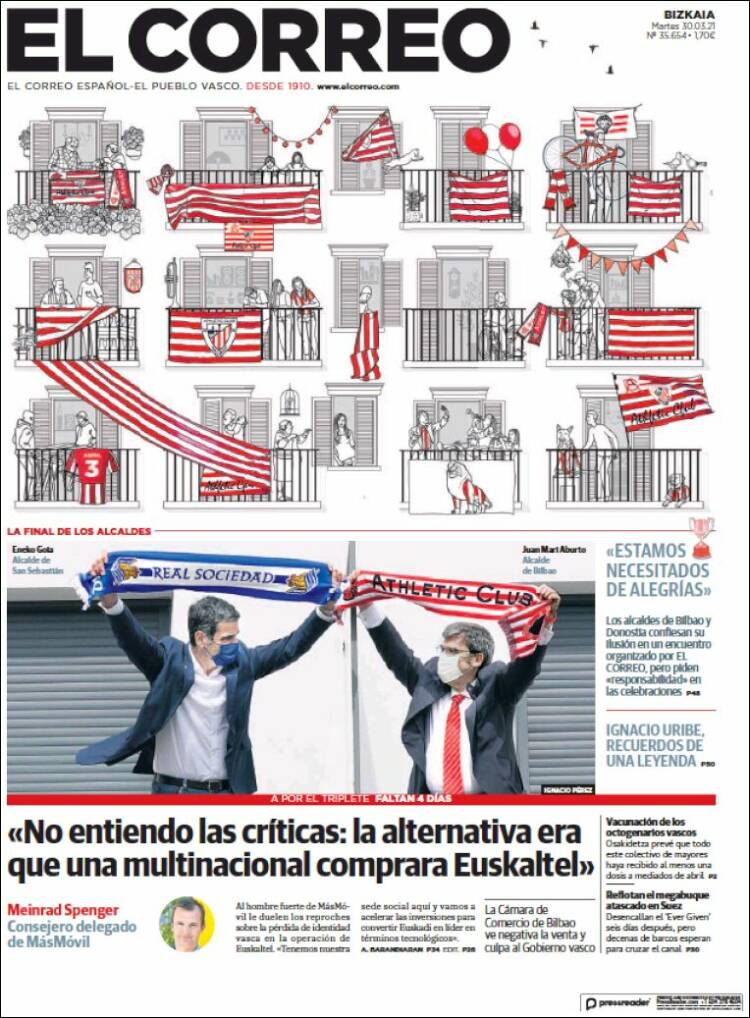 Portada de El Correo (Espa&ntilde;a)