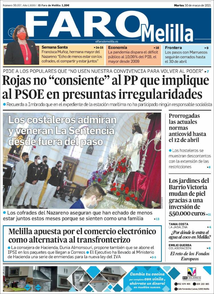 Portada de El Faro de Melilla (Espa&ntilde;a)