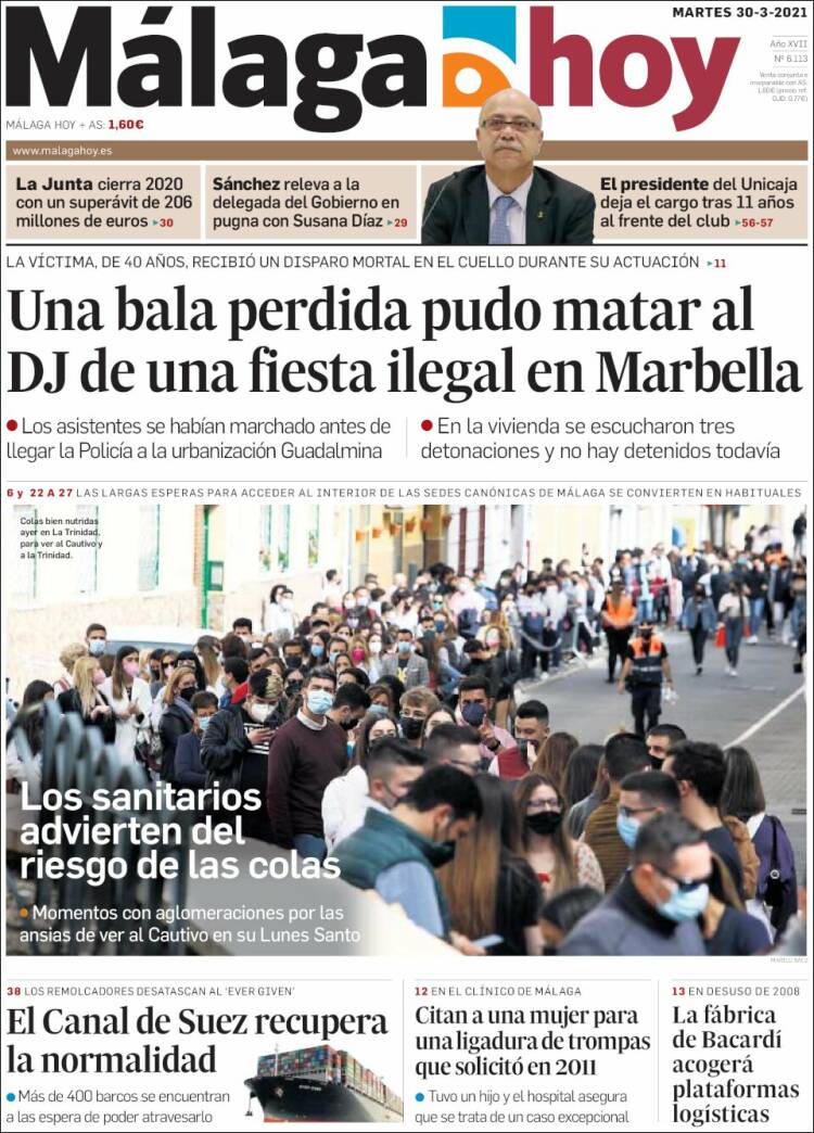 Portada de Málaga Hoy (Espa&ntilde;a)
