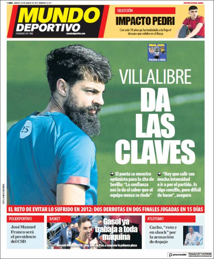 Portada de Mundo Deportivo Bizkaia (Espagne)
