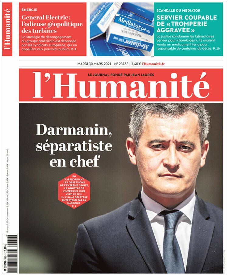 Portada de l'Humanite (Francia)