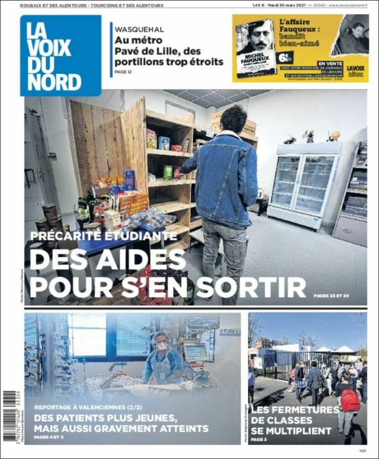 Portada de La Voix du Nord (Francia)