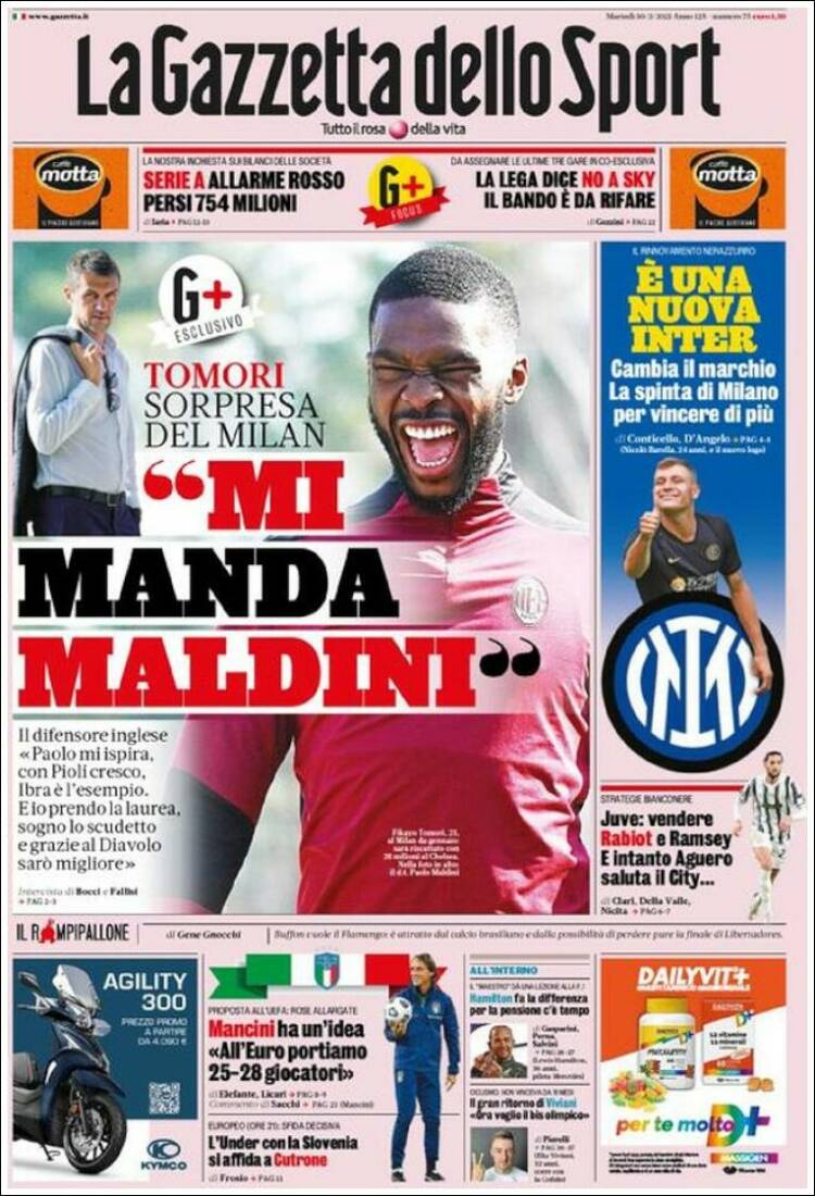 Portada de La Gazzetta dello Sport (Italia)