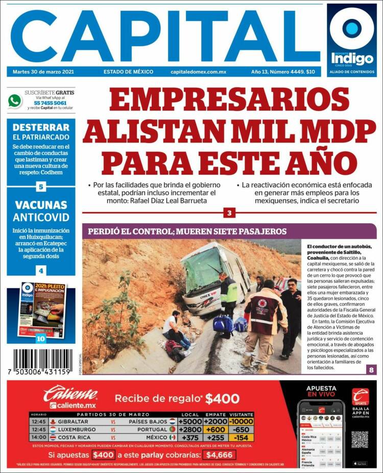 Portada de Capital México (México)