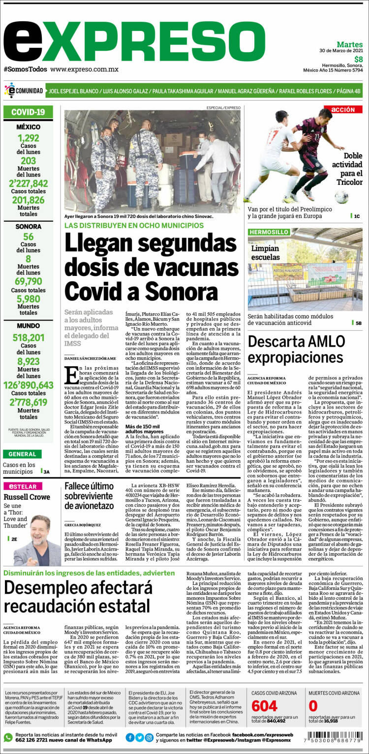 Portada de Expreso (México)