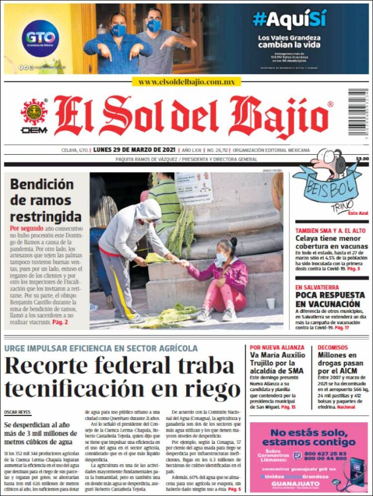 Portada de El Sol del Bajio (México)