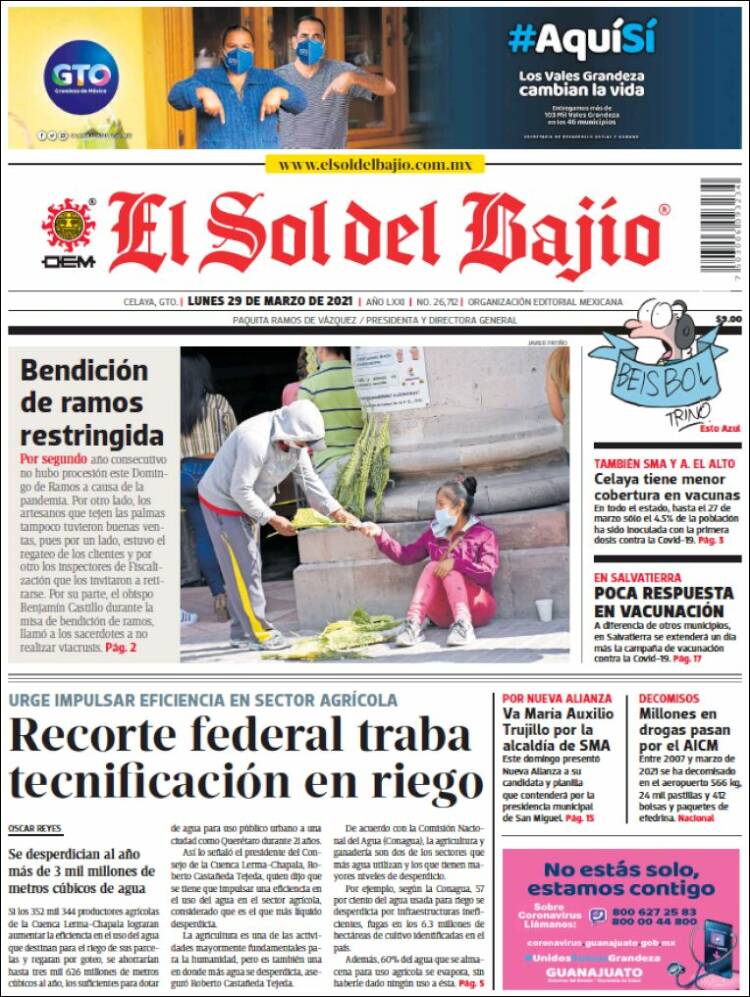 Portada de El Sol del Bajio (México)