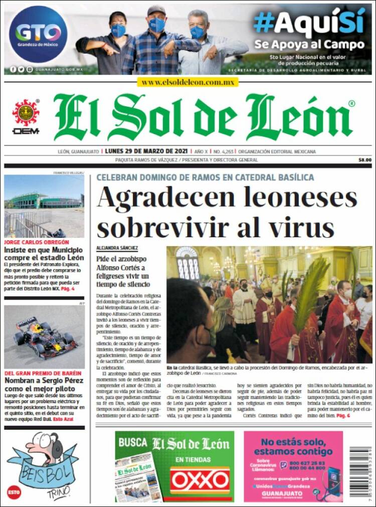 Portada de El Sol de León (México)