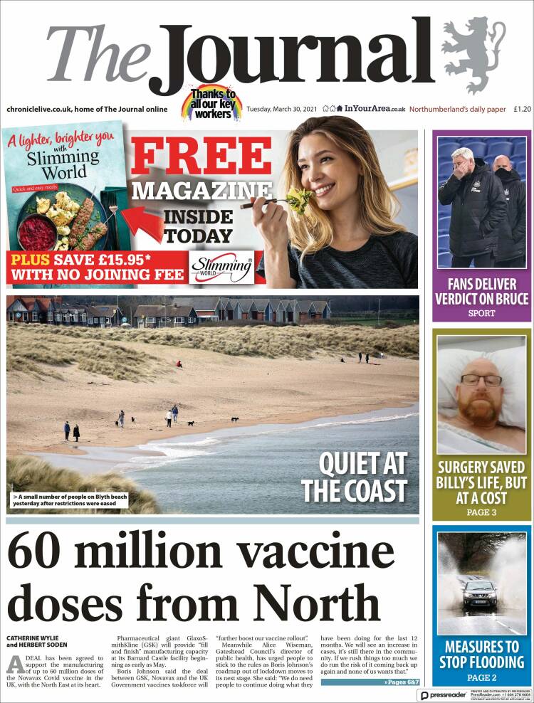 Portada de The Journal (Reino Unido)