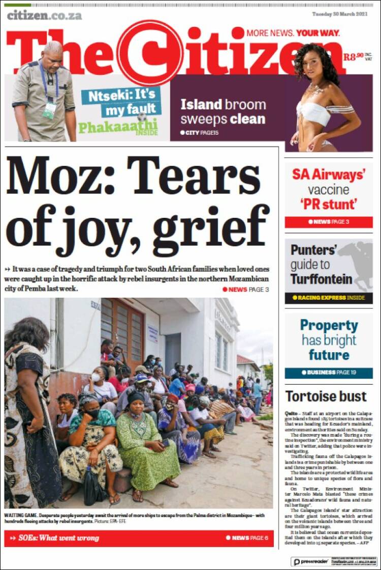 Portada de The Citizen (Sud&aacute;frica)