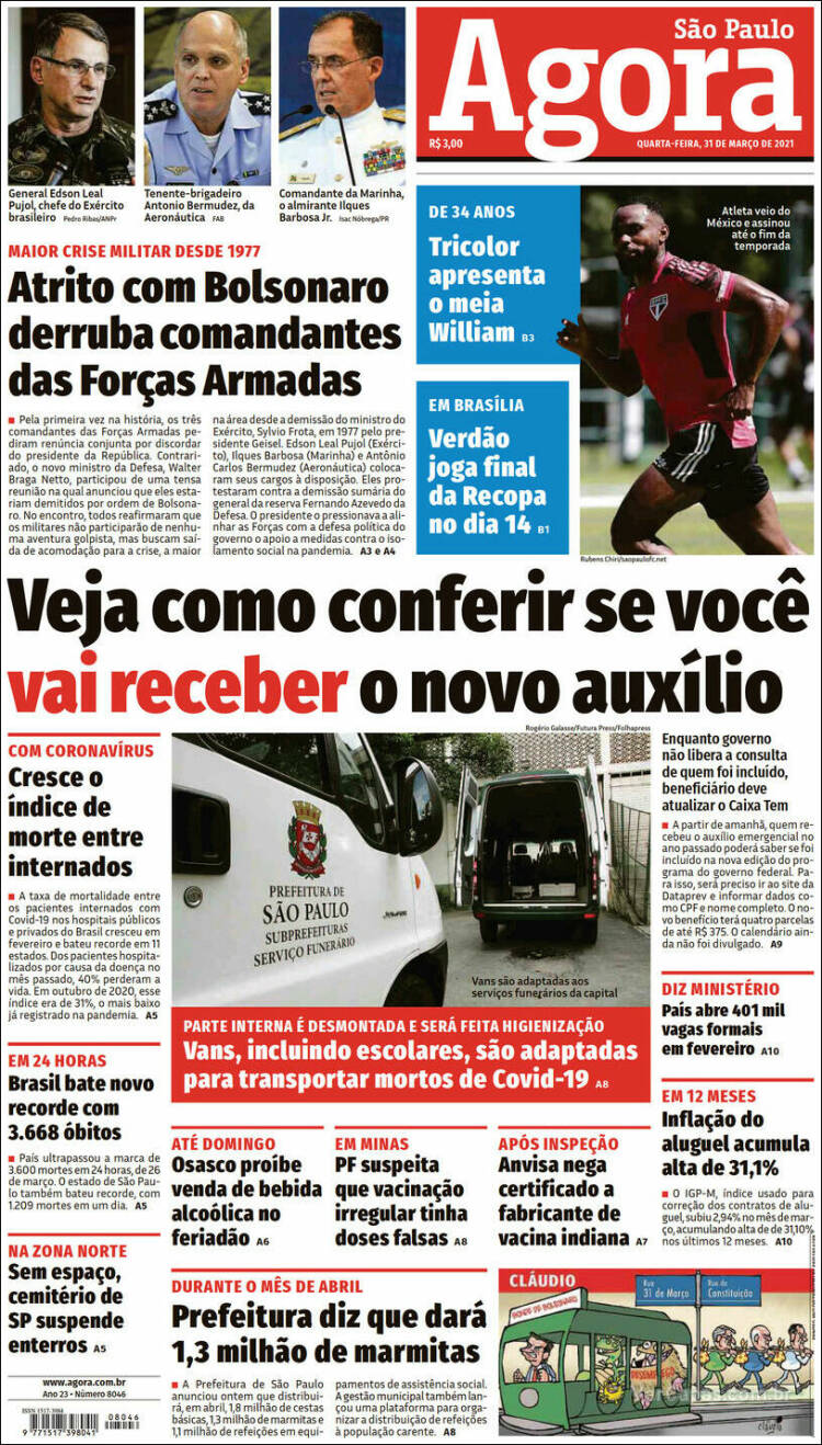 Portada de Agora São Paulo (Brasil)