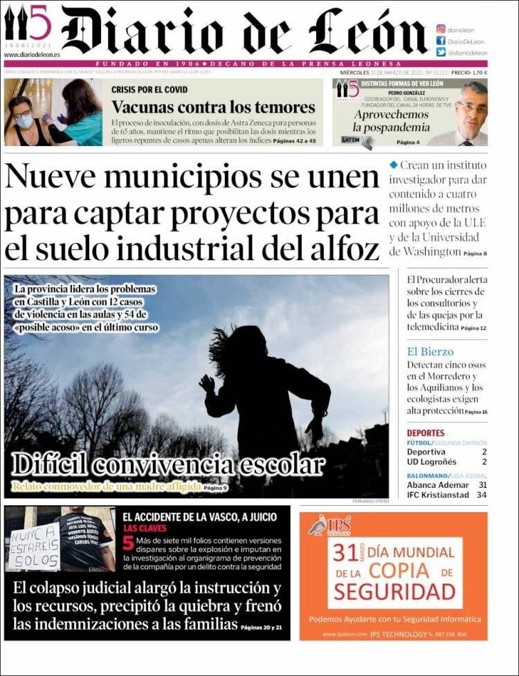 Portada de Diario de León (España)