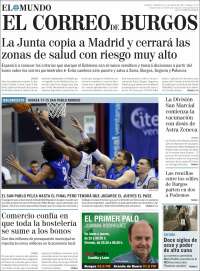 Portada de El Correo de Burgos (España)