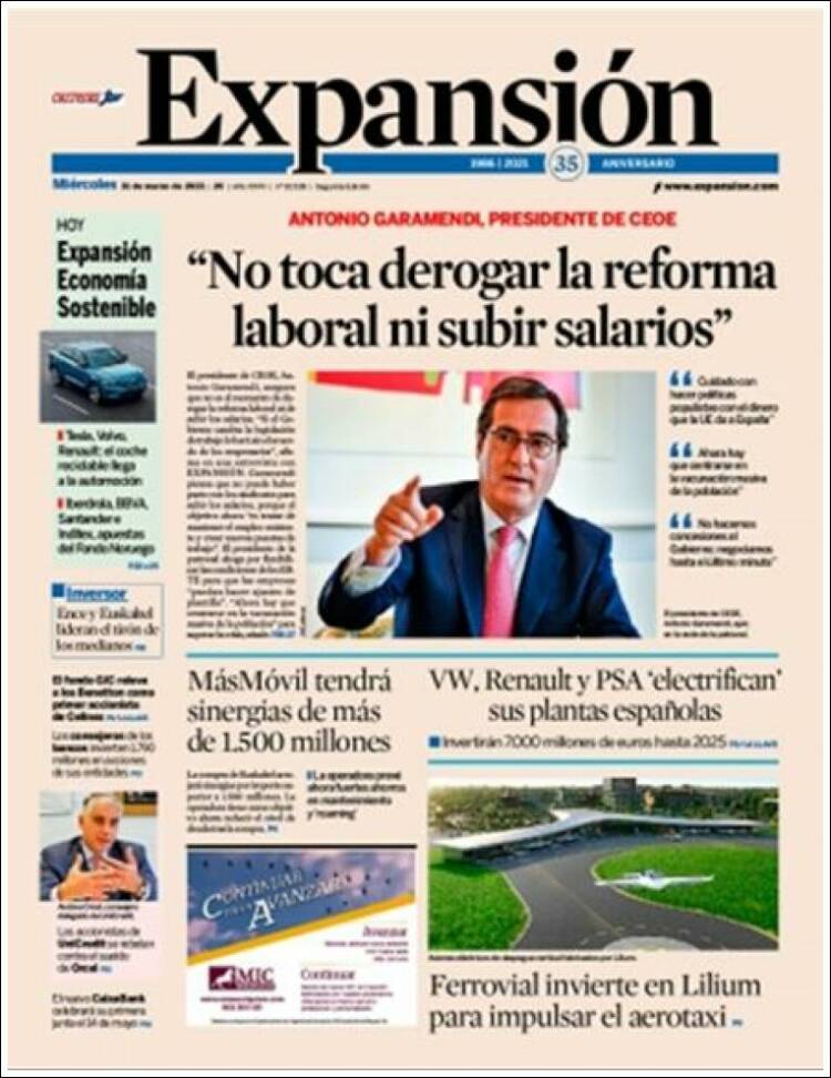 Portada de Expansión (Espa&ntilde;a)