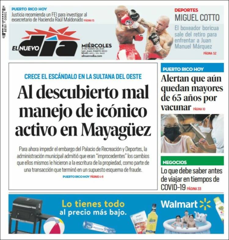 Portada de El Nuevo Día (Puerto Rico)