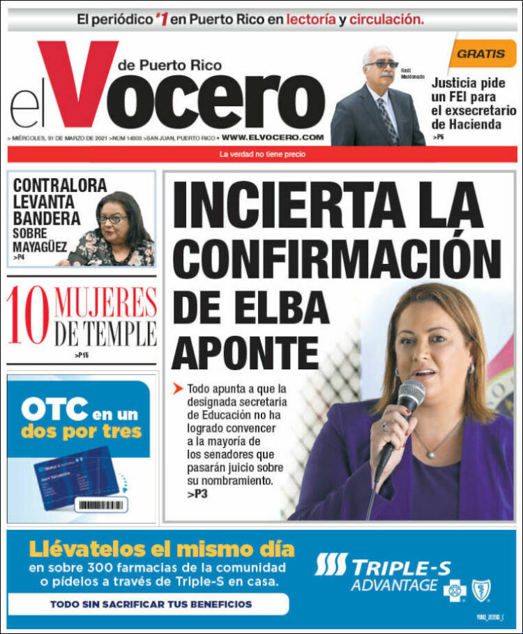 Portada de Vocero (Puerto Rico)