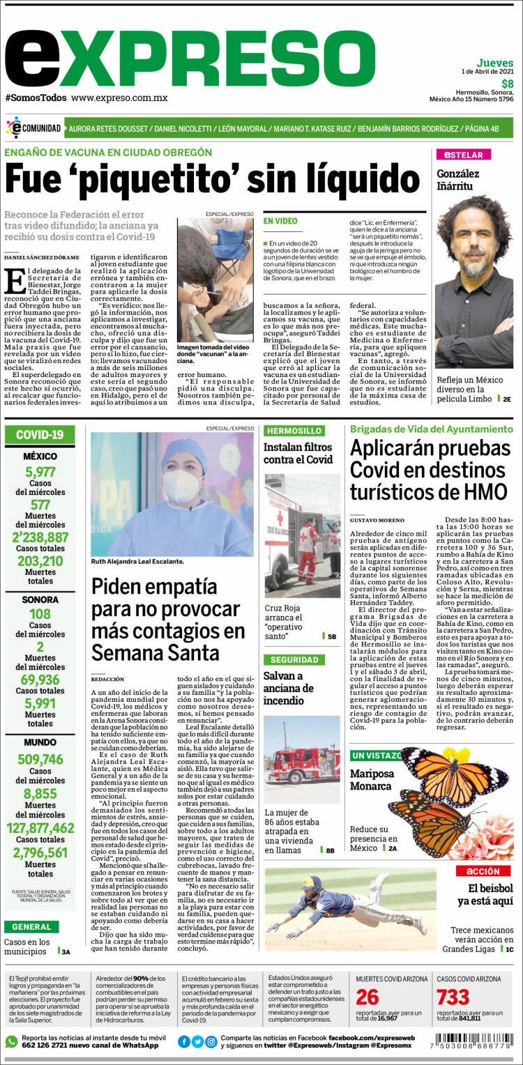 Portada de Expreso (México)