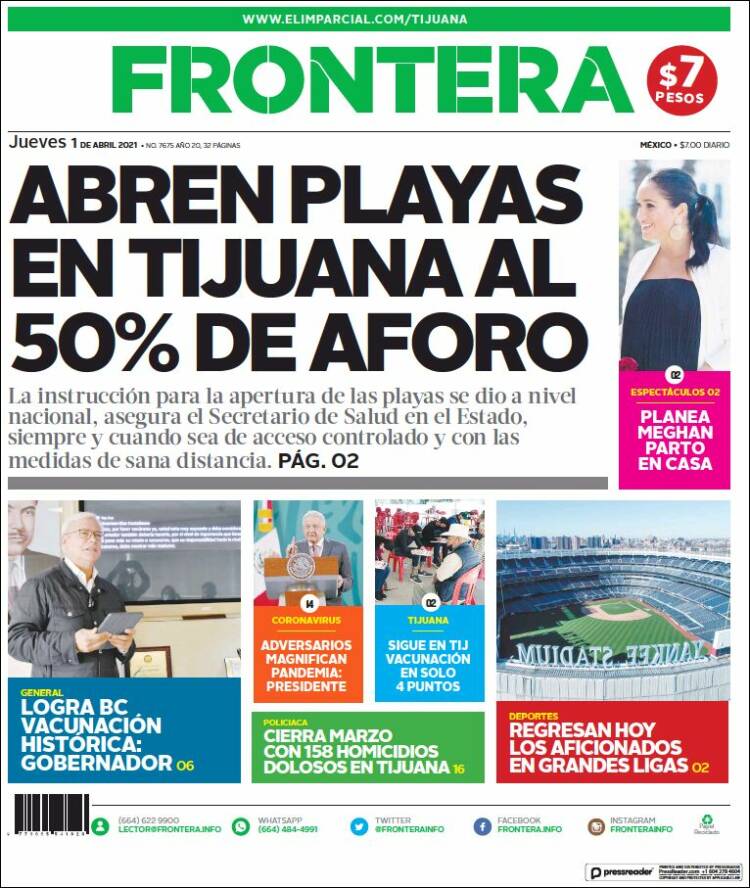 Portada de Frontera (México)