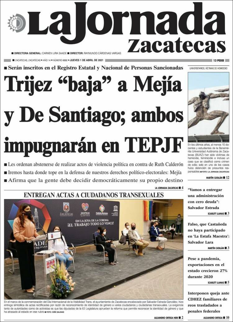 Portada de Jornada de Zacatecas (México)