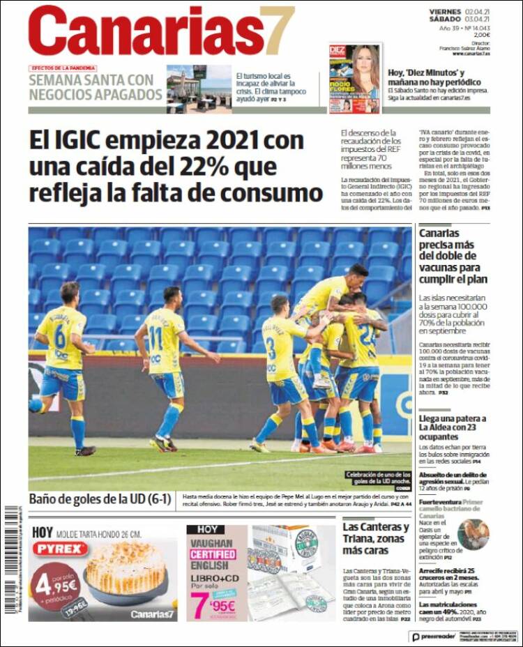 Portada de Canarias 7 (España)