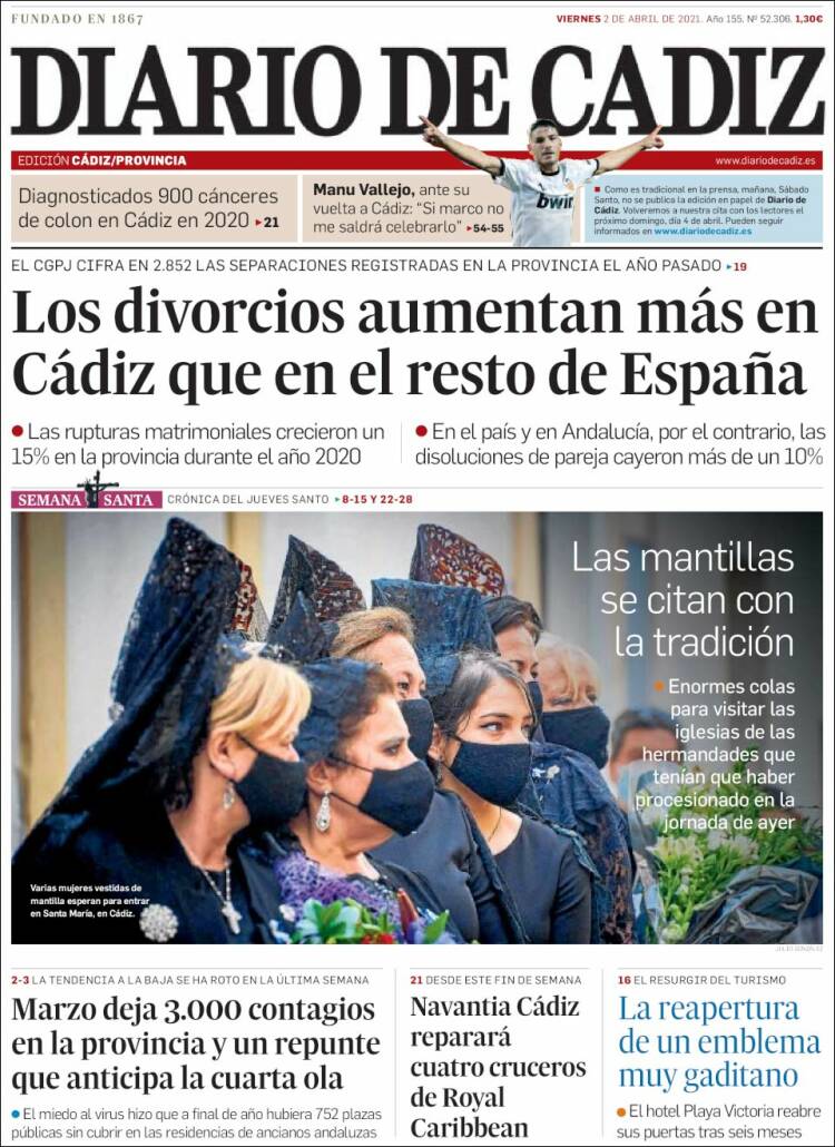 Portada de Diario de Cádiz (España)