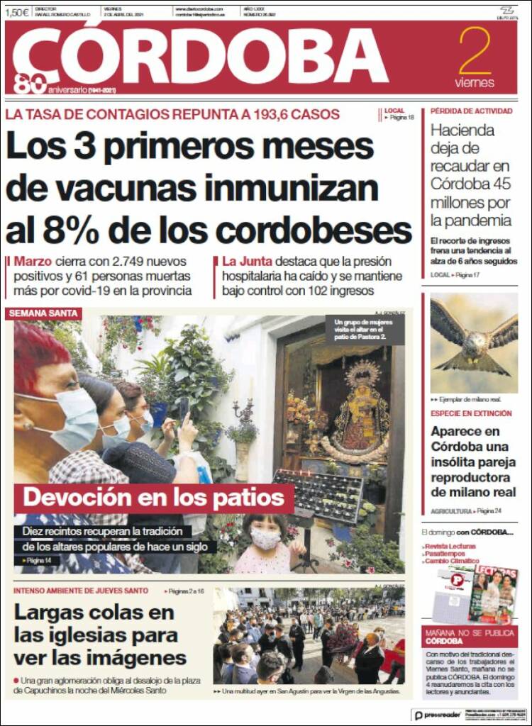 Portada de Diario de Córdoba (España)