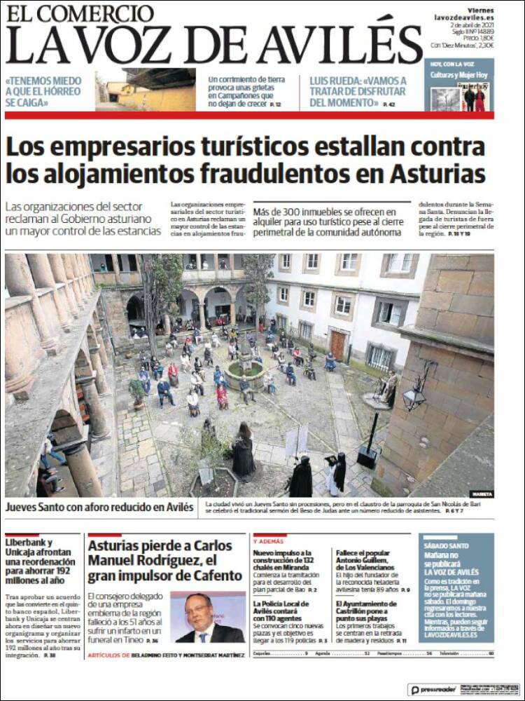 Portada de El Comercio - Avilés (España)