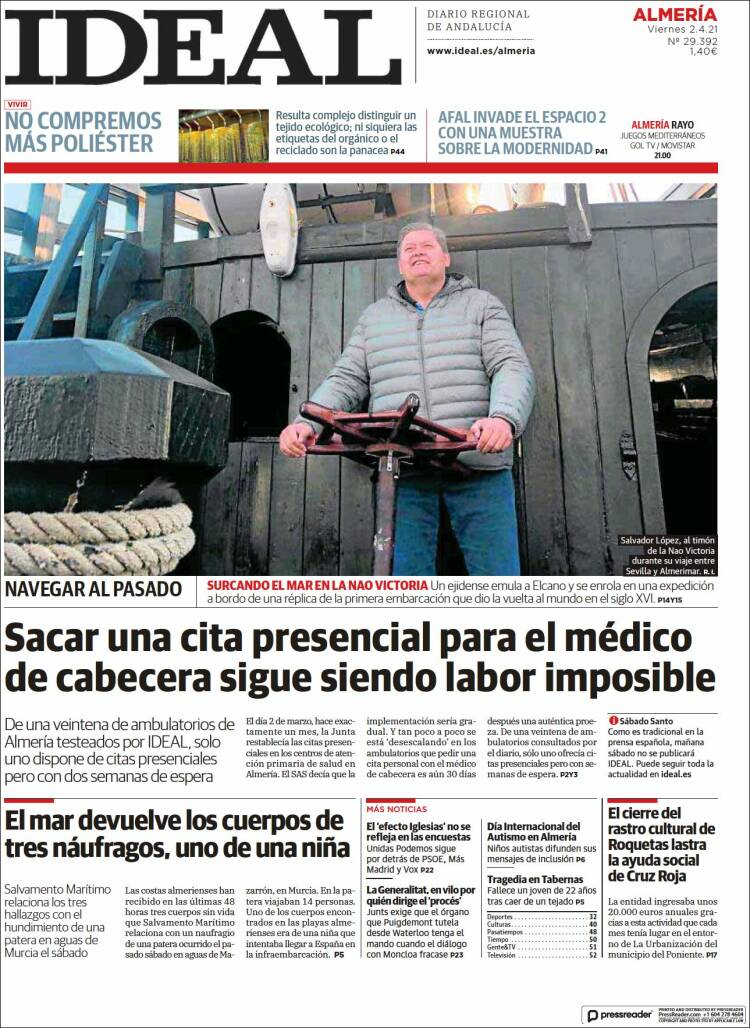 Portada de Ideal Almeria (España)