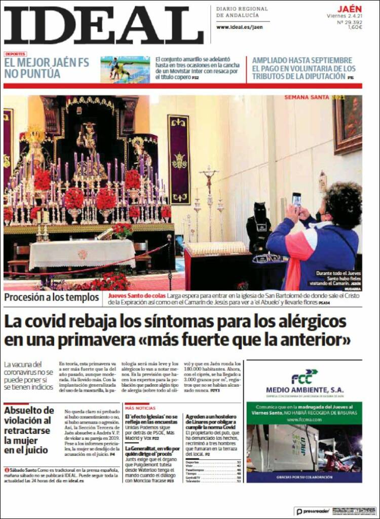 Portada de El Ideal de Jaén (España)