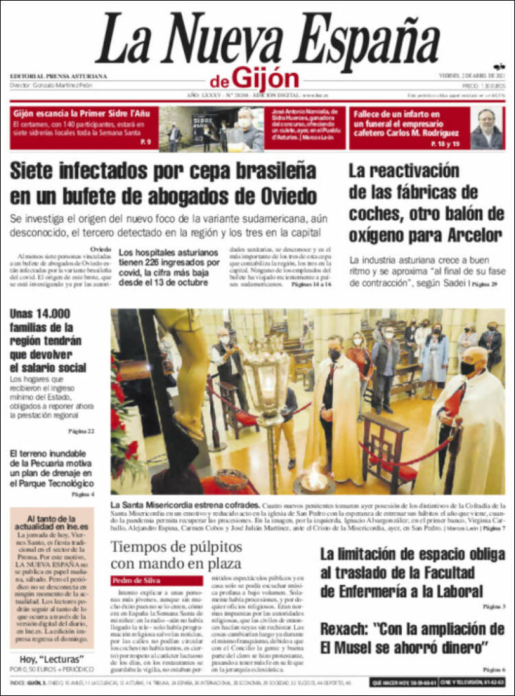 Portada de La Nueva España - Gijón (España)