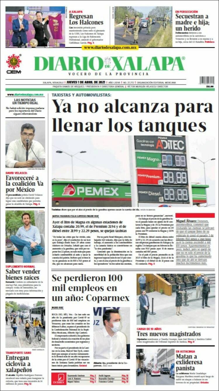 Portada de Diario de Xalapa (México)