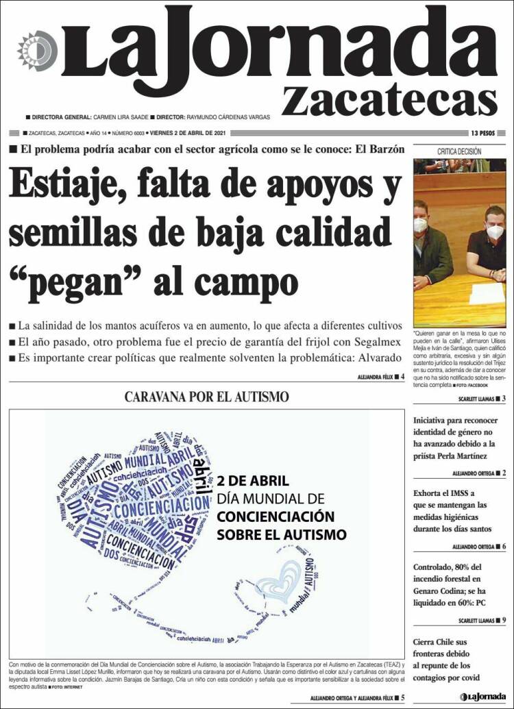 Portada de Jornada de Zacatecas (México)