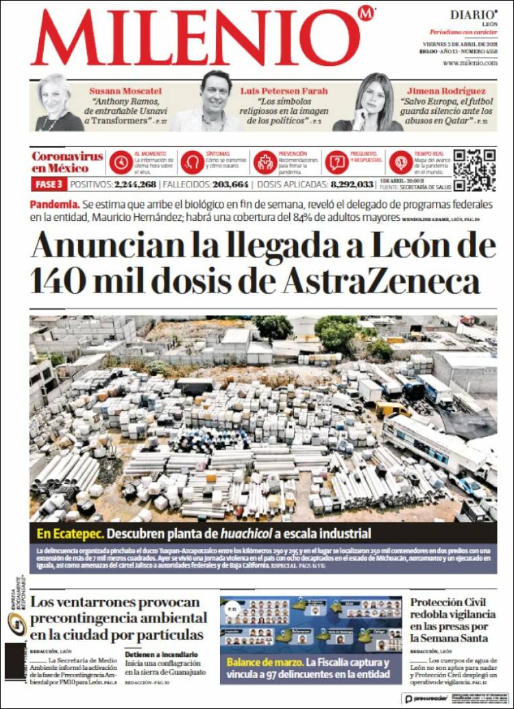 Portada de Milenio de León (México)