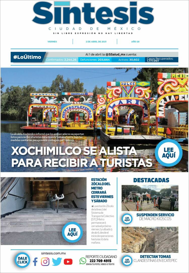Portada de Síntesis Nacional (México)