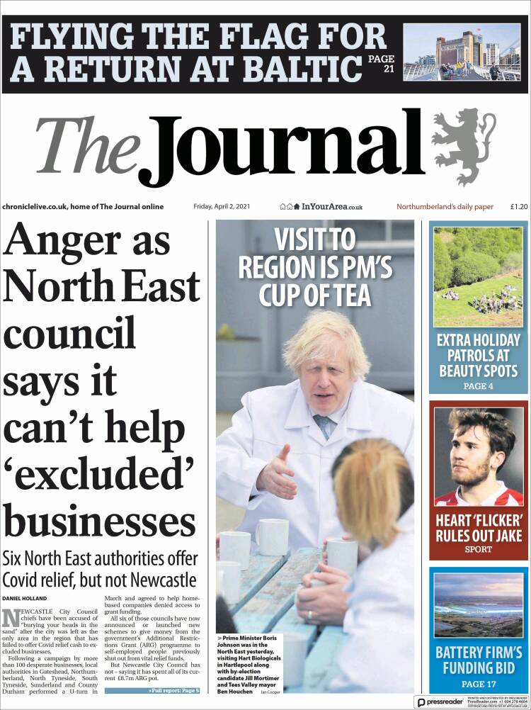 Portada de The Journal (Reino Unido)