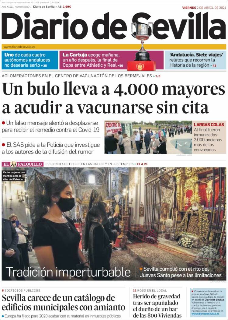 Portada de Diario de Sevilla (España)