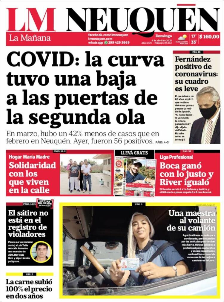 Portada de La Mañanade Neuquén (Argentina)