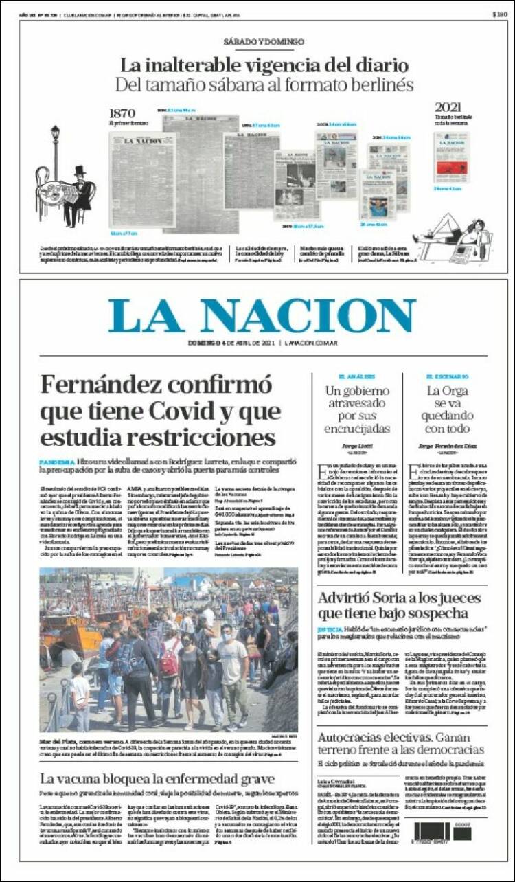 Portada de La Nación (Argentina)