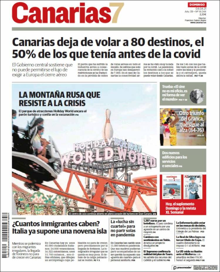 Portada de Canarias 7 (España)