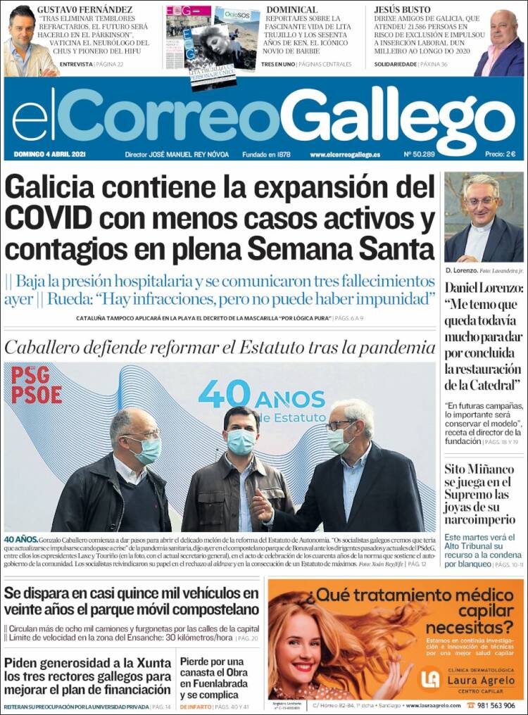 Portada de El Correo Gallego (España)