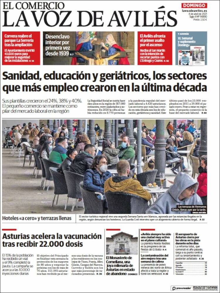 Portada de El Comercio - Avilés (España)