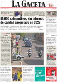 Portada de La Gaceta de Salamanca (España)