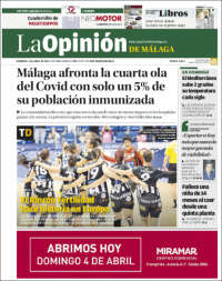 Portada de La Opinión de Málaga (España)